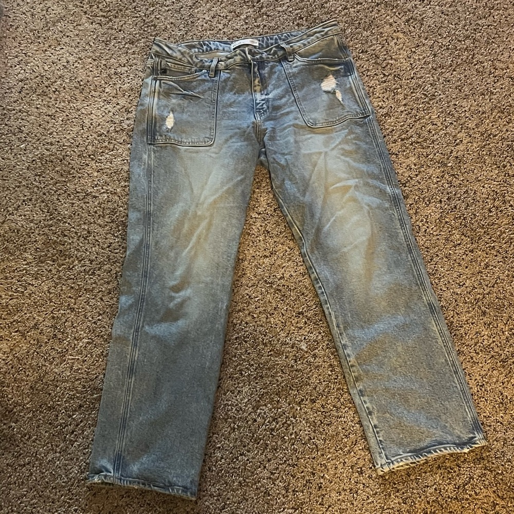 KanCan Women's Light Blue Straight Leg Jeans